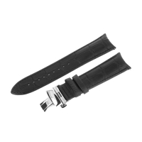 black leather croco strap #787